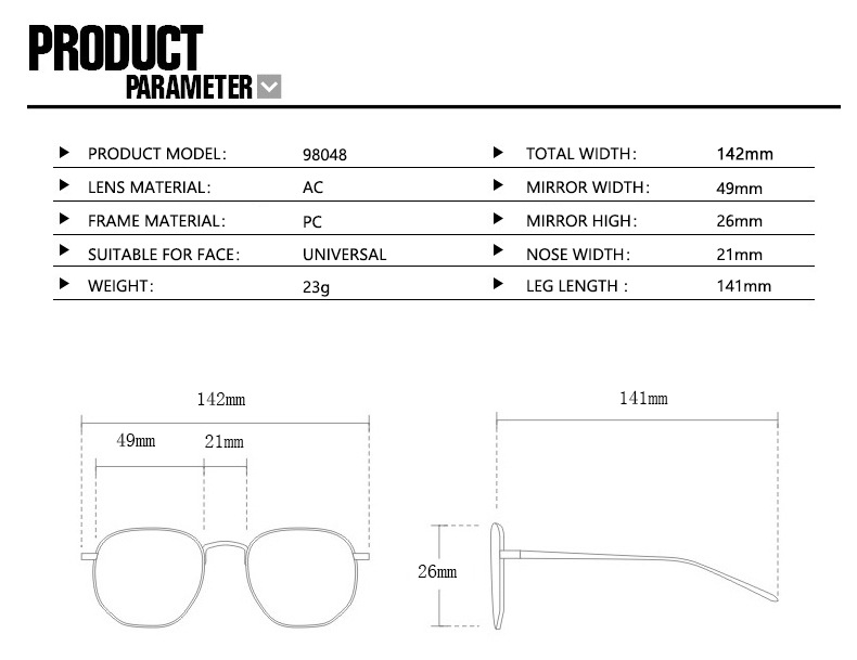 Title 1, Personalized Small-frame Square Sunglasses With...