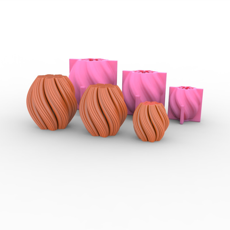 Handmade Irregular Geometric Wave Rotating Candle Mould - 4