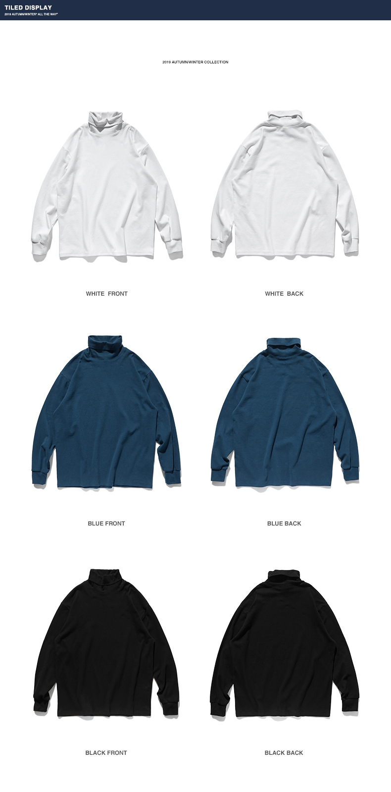 Title 5, Solid color high collar long sleeve