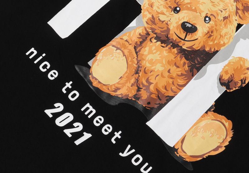 Title 4, Bear Print T-shirt Female High Street Fashion B...