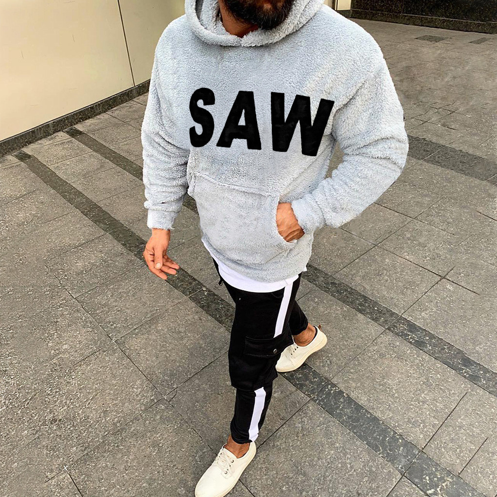 Title 6, SAW printed mens solid color sweater hoodie