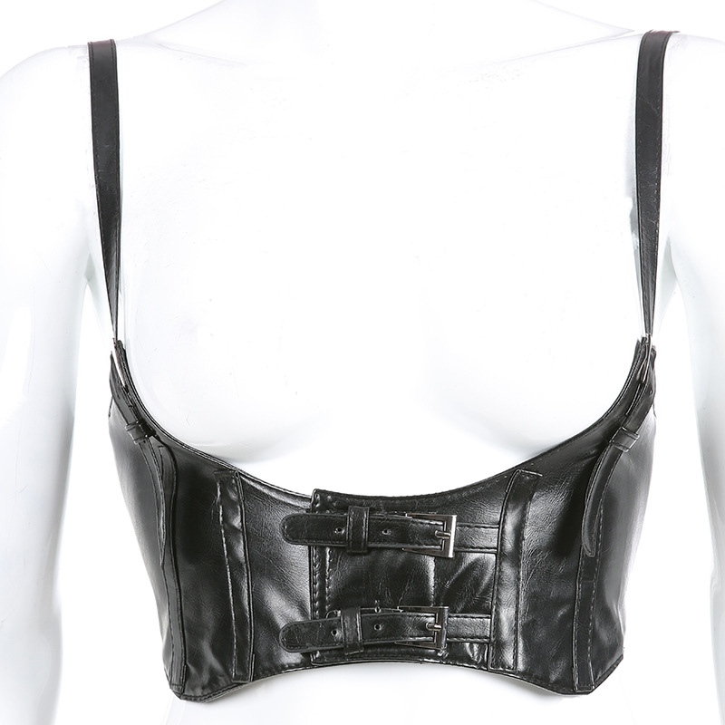 Title 11, Leather buckle vest waist, enhances your silhou...