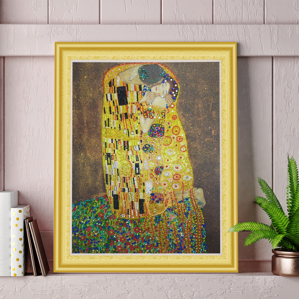 Title 4, Klimts "De Kus" diamant schilderen in speciale...