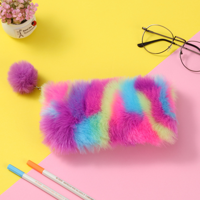 Title 2, Rainbow plush stationery storage bag