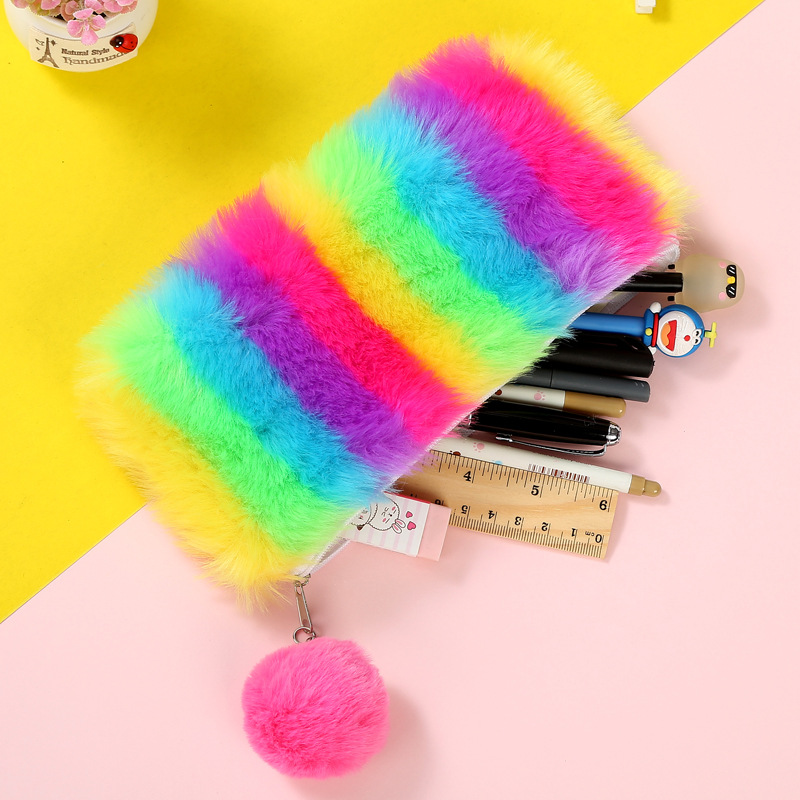 Title 7, Rainbow plush stationery storage bag