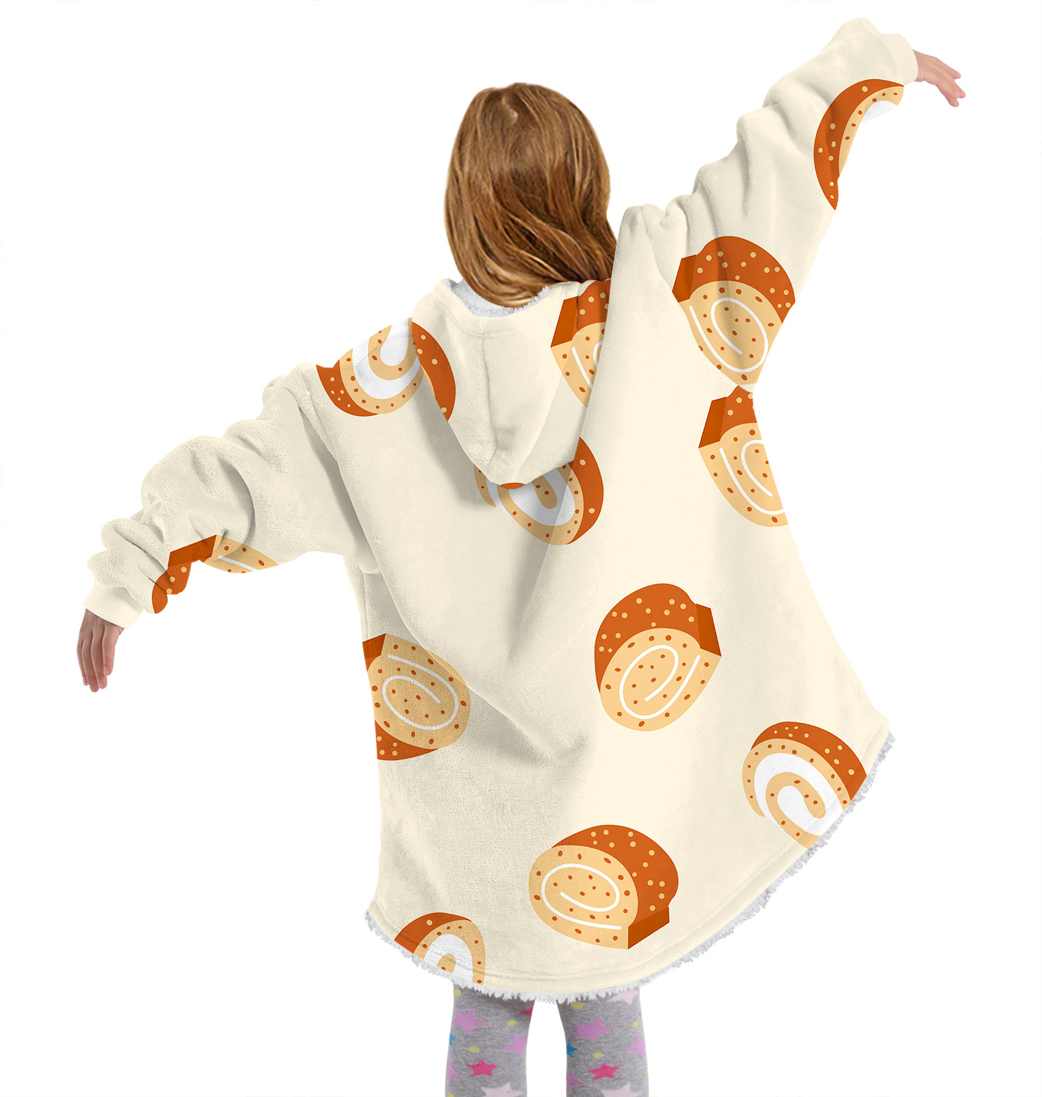 Title 72, Orange Digital Print Parent-child Lamb Velvet L...