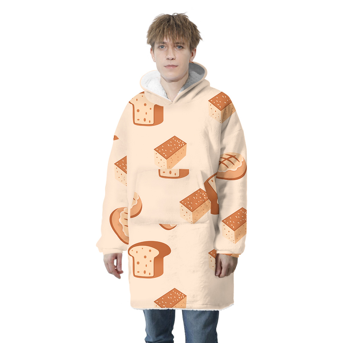 Title 75, Orange Digital Print Parent-child Lamb Velvet L...