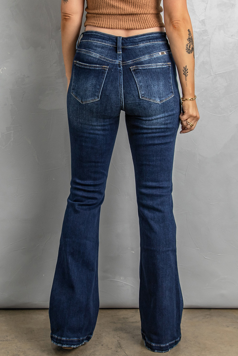 Title 5, Jeans femininos slim, lavados, com rasgos e cin...