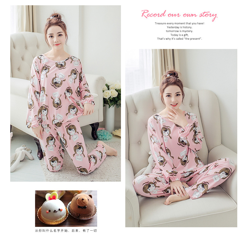 Title 2, Ladies Casual Round Neck Pajamas Sweet And Cute...