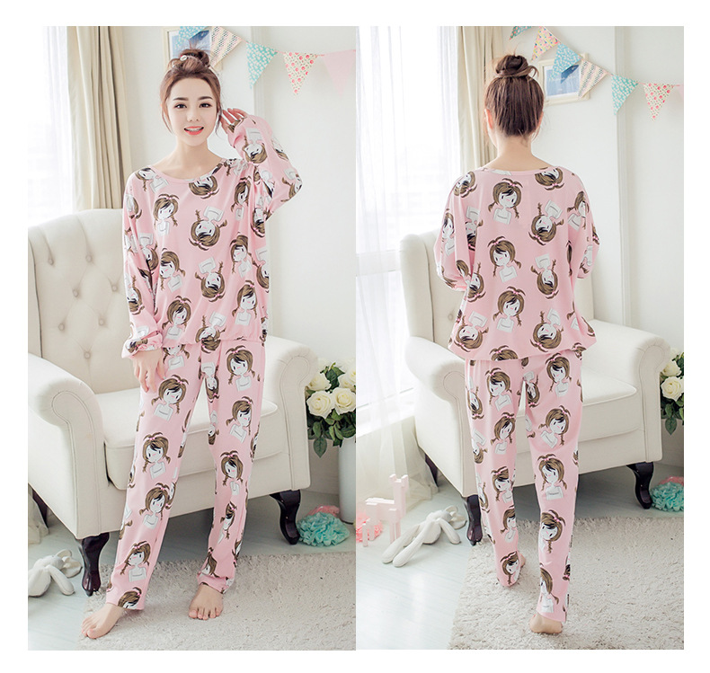 Title 5, Ladies Casual Round Neck Pajamas Sweet And Cute...