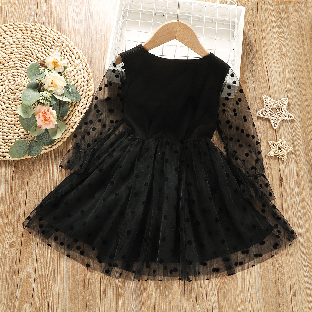 Title 2, Autumn Childrens Fashion Polka Dot Lace Long-s...