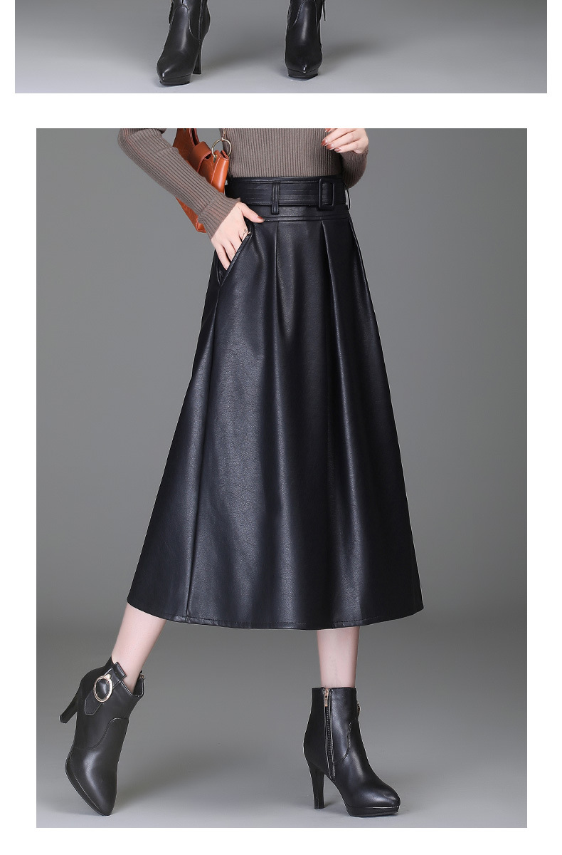 Title 2, Nieuwe high-waist western PU leren rok, laat sl...