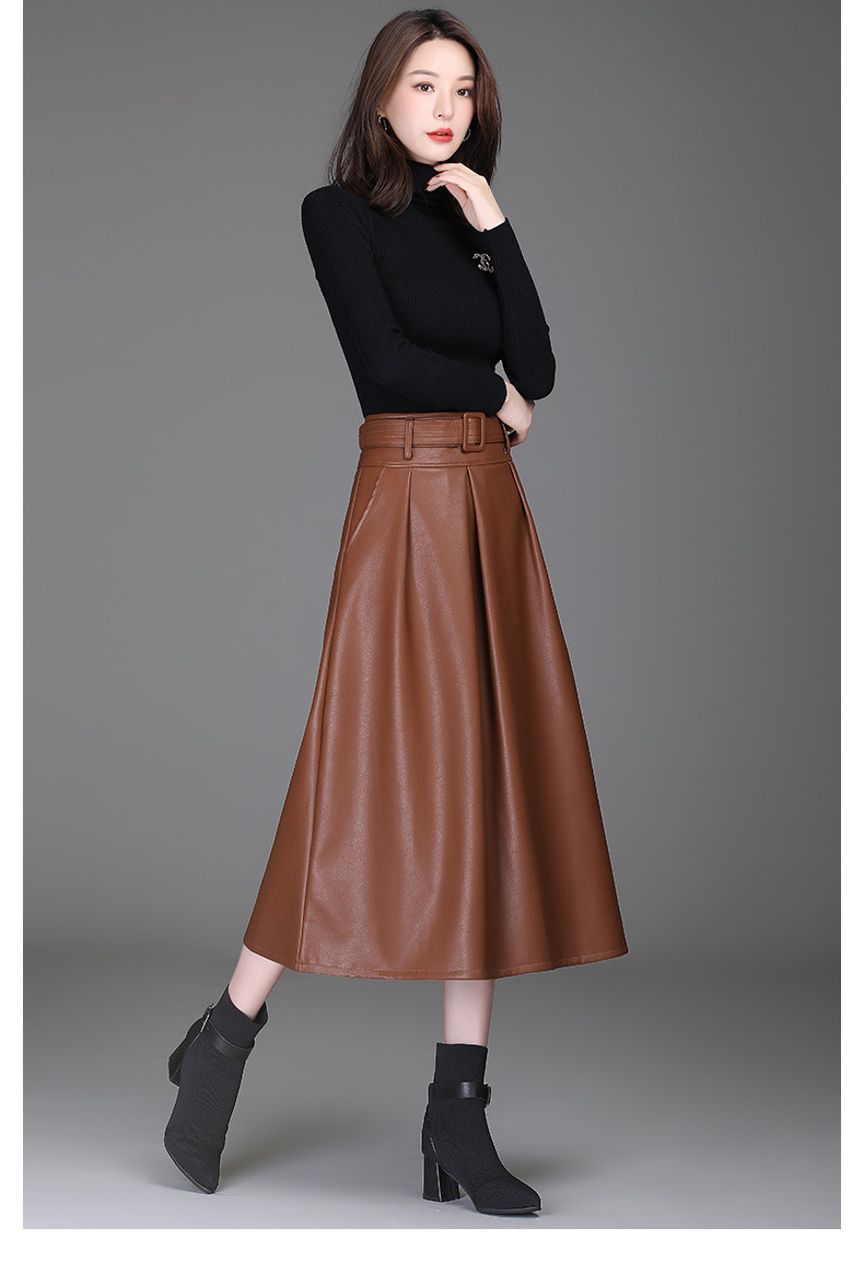 Title 9, Nieuwe high-waist western PU leren rok, laat sl...