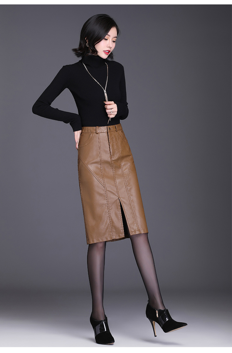 Title 3, Damen Herbst Winter Mode High Waist Hüftrock, s...