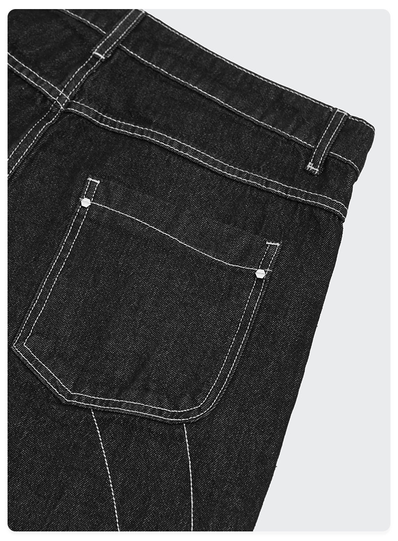 Title 3, Jeans soltas com desconstrução tridimensional, ...