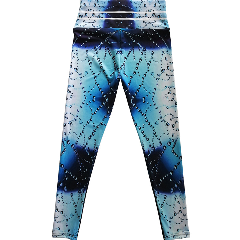 Title 4, Waterdruppelprint sport yoga broek met hoge tai...