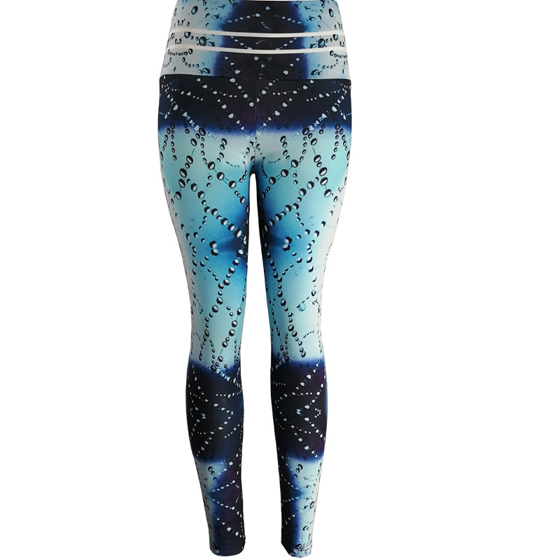 Title 5, Waterdruppelprint sport yoga broek met hoge tai...