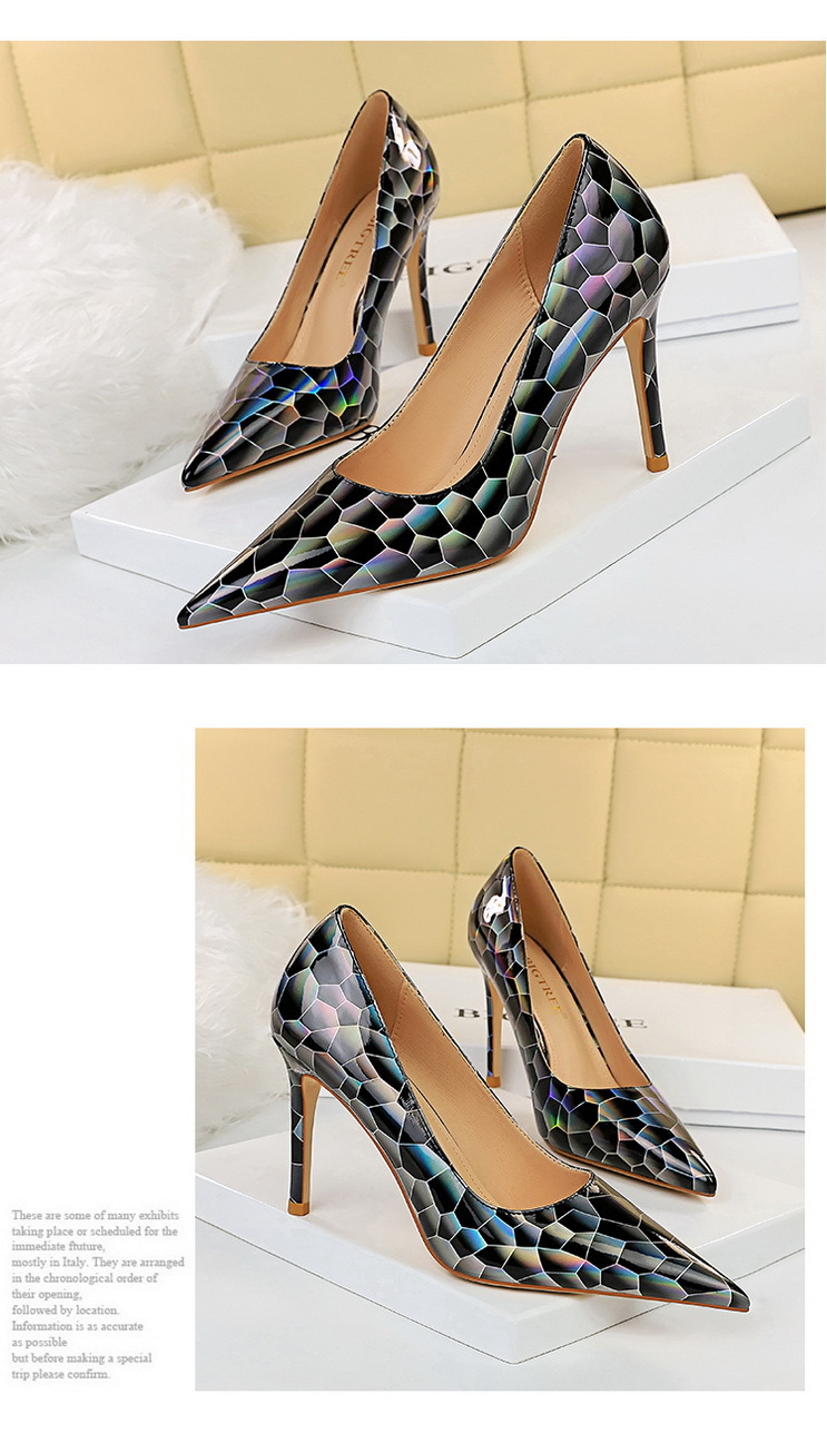 Title 3, Sexy Stiletto Pumps Pointed Toe Metal Stone Pat...