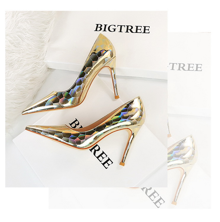 Title 8, Sexy Stiletto Pumps Pointed Toe Metal Stone Pat...