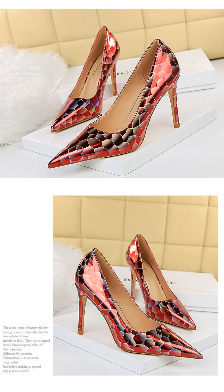 Title 11, Sexy Stiletto Pumps Pointed Toe Metal Stone Pat...