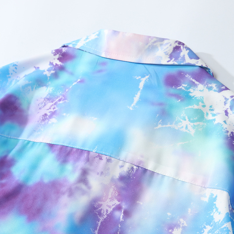 Title 3, Small Tie-dye Short-sleeved Shirt Trend Loose H...