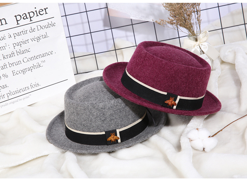 Title 8, Ladies Pure Wool Top Hat with Little Bee Access...