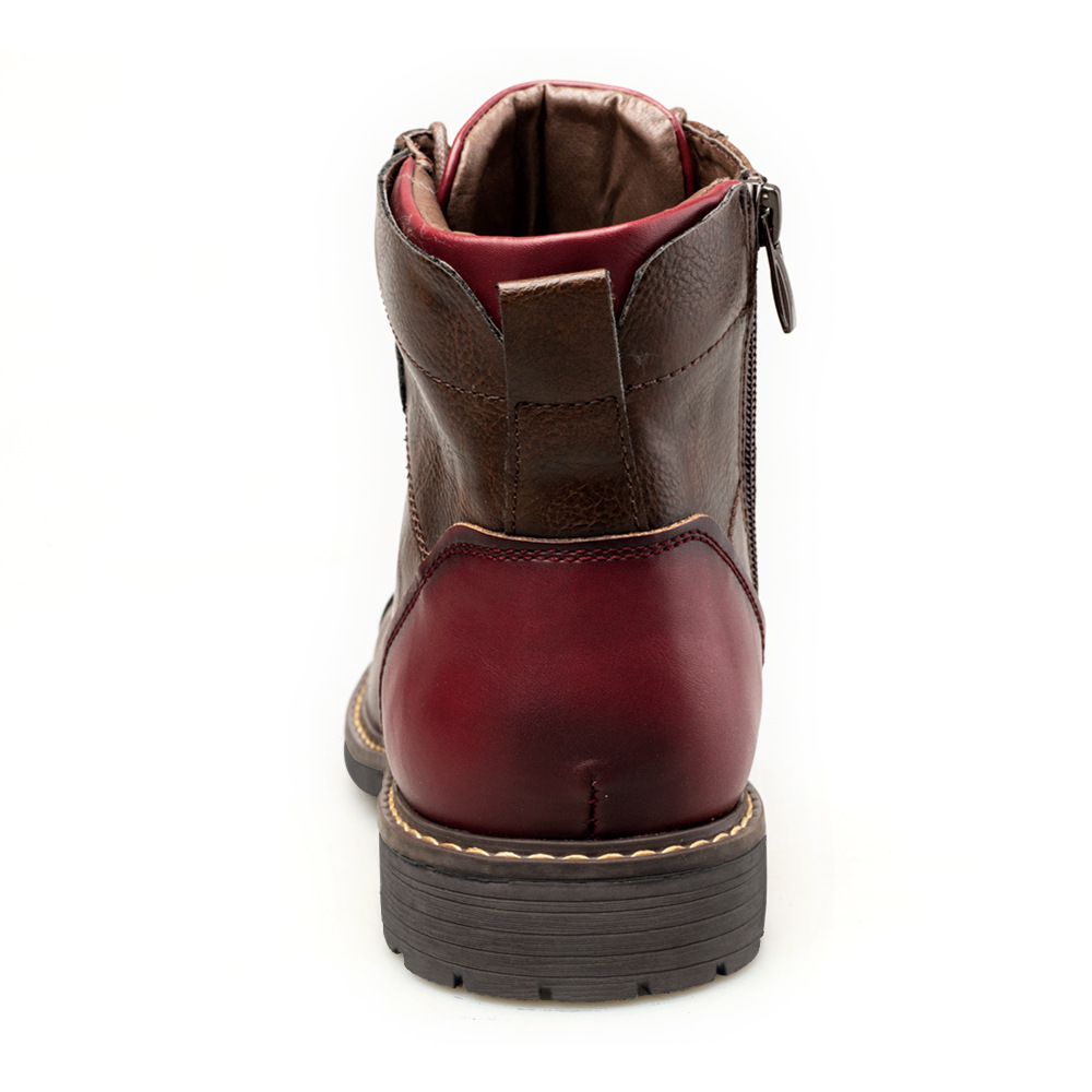 Title 6, Heren leren Martin boots in plus size met ritss...