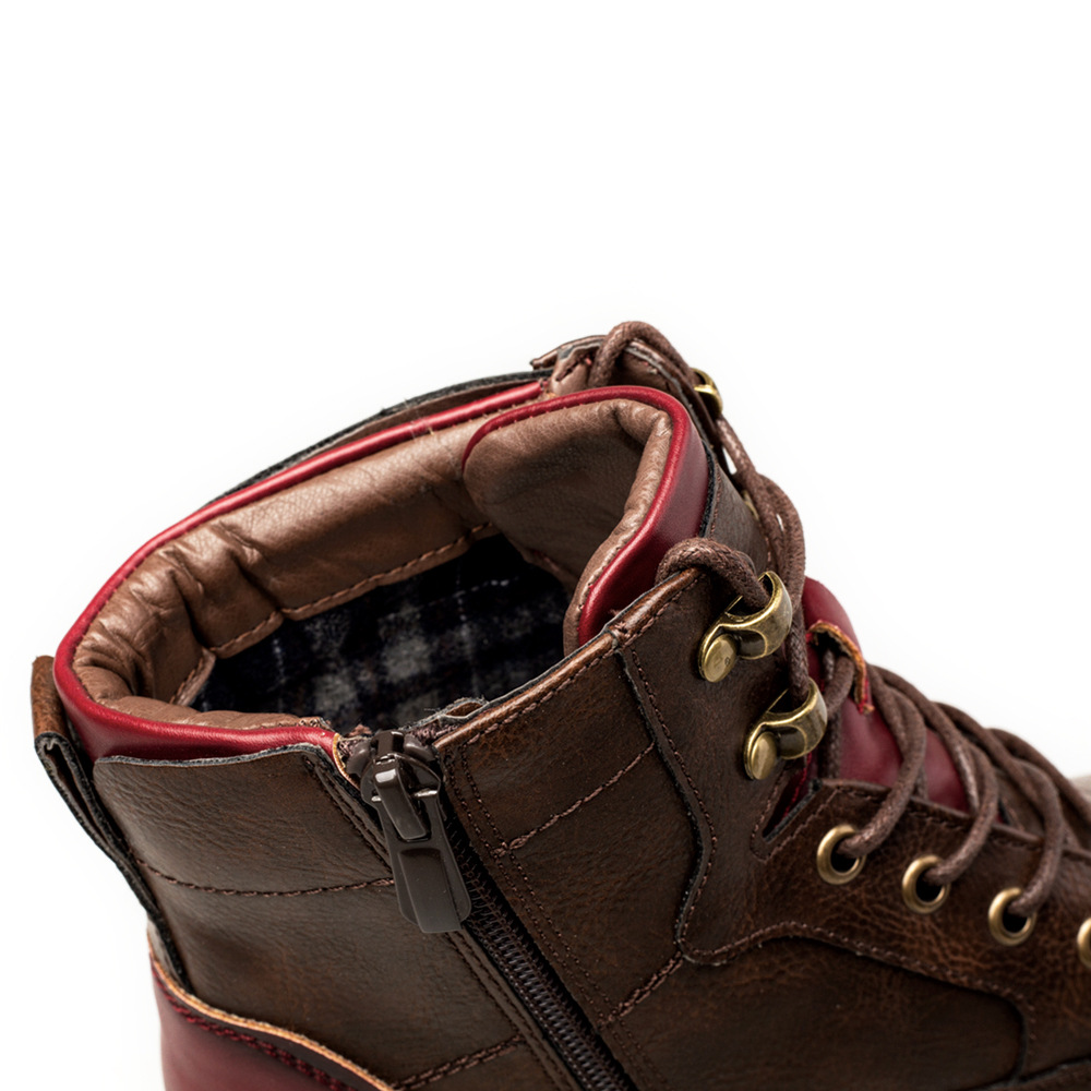 Title 22, Heren leren Martin boots in plus size met ritss...