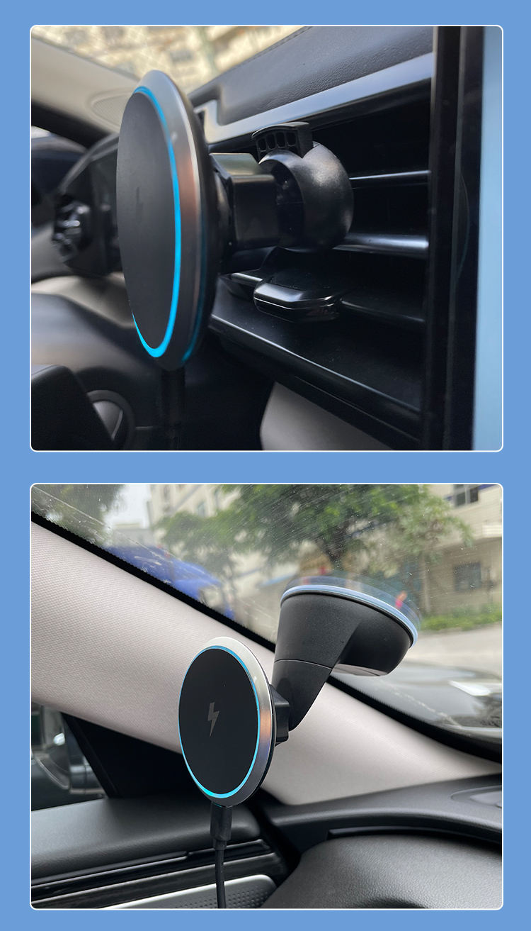 2021 Newest 15w Magnetic Auto Smart Magsafes Qi Charger Car Vent Mount Car Used Wireless Charger