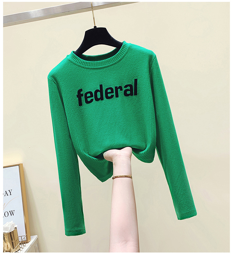 Title 3, Korean Version Casual 3D Letter Design Long Sle...