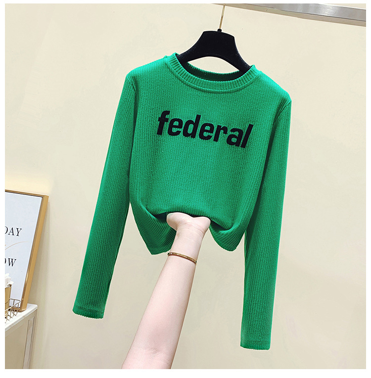 Title 5, Korean Version Casual 3D Letter Design Long Sle...