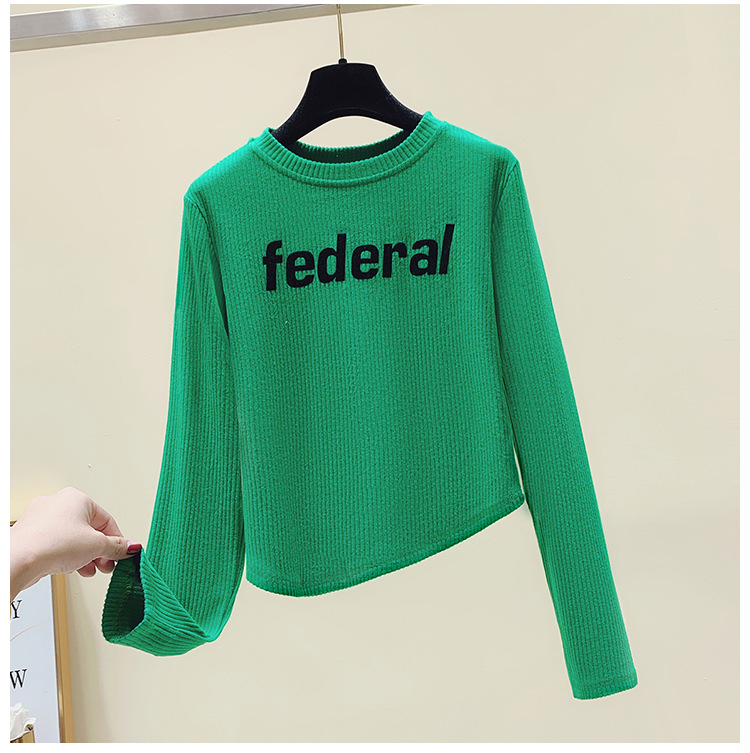 Title 7, Korean Version Casual 3D Letter Design Long Sle...