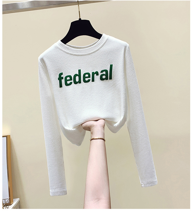 Title 9, Korean Version Casual 3D Letter Design Long Sle...