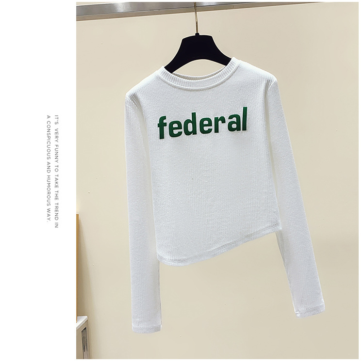 Title 10, Korean Version Casual 3D Letter Design Long Sle...