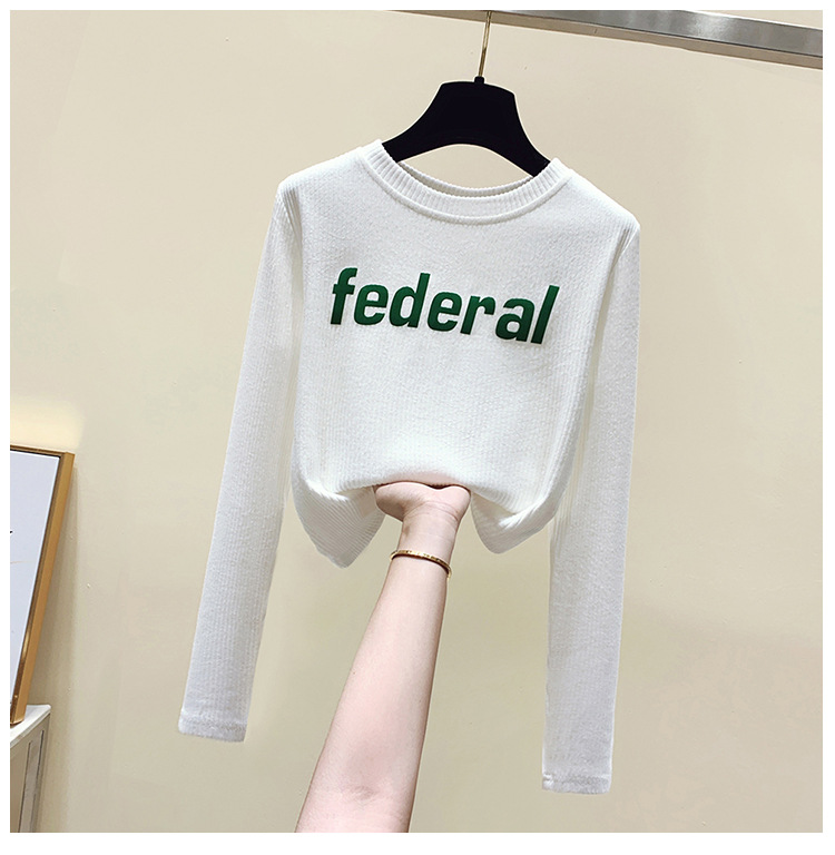 Title 11, Korean Version Casual 3D Letter Design Long Sle...