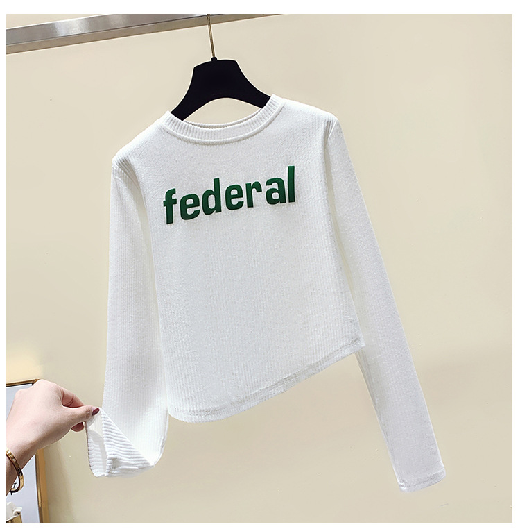 Title 12, Korean Version Casual 3D Letter Design Long Sle...