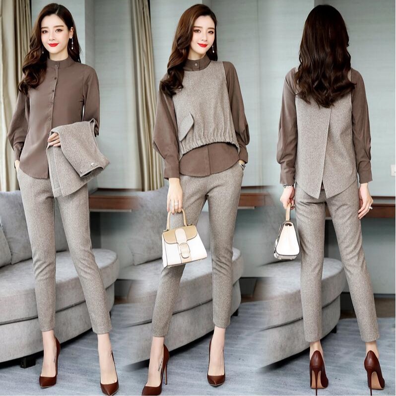 Female Early Autumn Fashion Temperament Three-piece Career