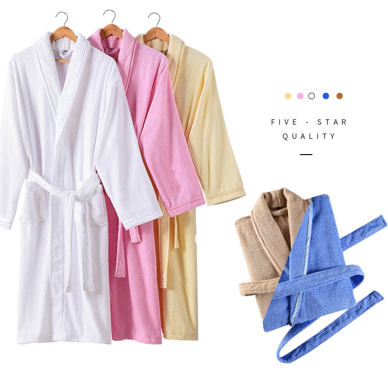 Title 4, Cotton Towel Robe Long Absorbent Quick-drying