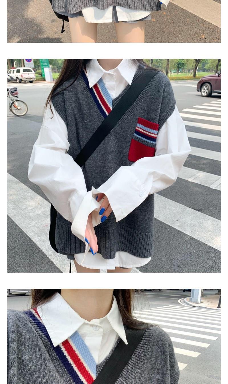 Title 1, Autumn College Style Loose Contrast Color Sweat...