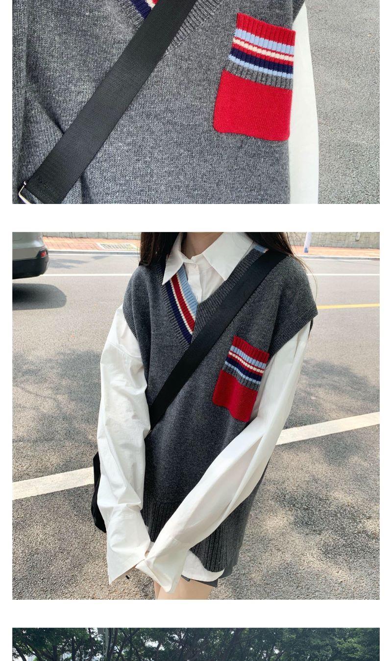 Title 2, Autumn College Style Loose Contrast Color Sweat...