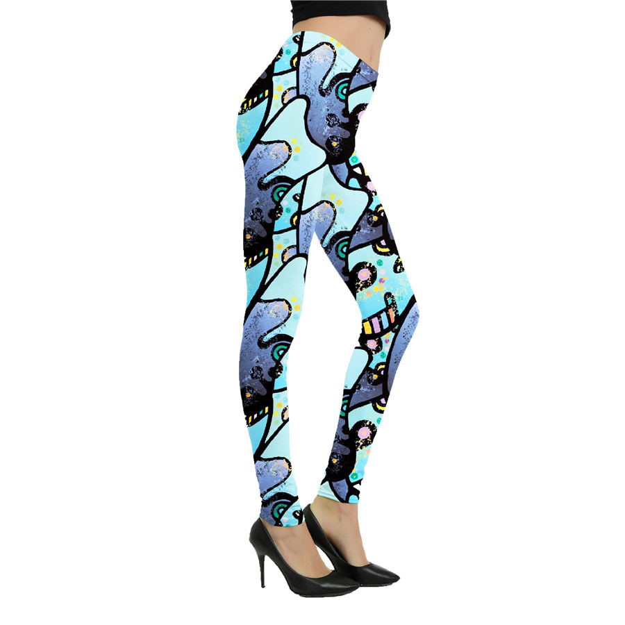 Title 22, Leggings con estampado de grafiti abstracto de ...