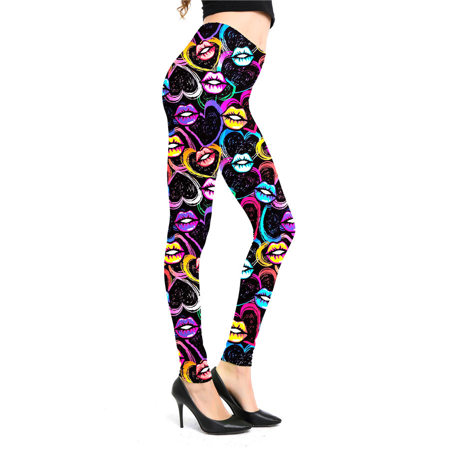 Title 28, Leggings con estampado de grafiti abstracto de ...