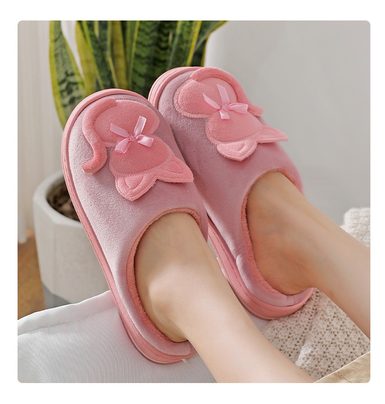 Title 8, Womens Cute Plush Couple Cotton Slippers, Non-...