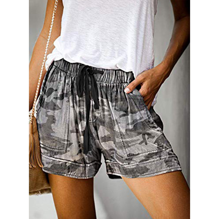 Title 5, Shorts casuais com cintura alta, estampa camufl...