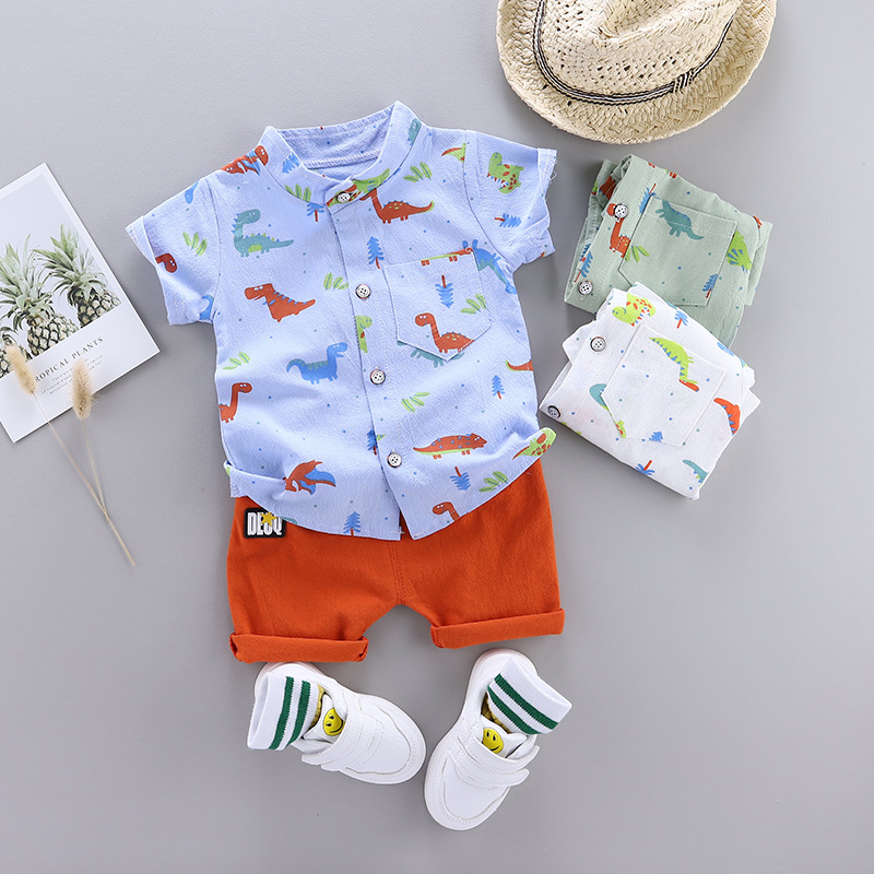 Title 1, Kids Fashion All Over Print Dinosaur Short Slee...