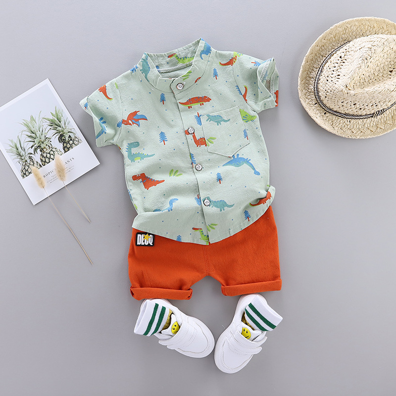 Title 2, Kids Fashion All Over Print Dinosaur Short Slee...