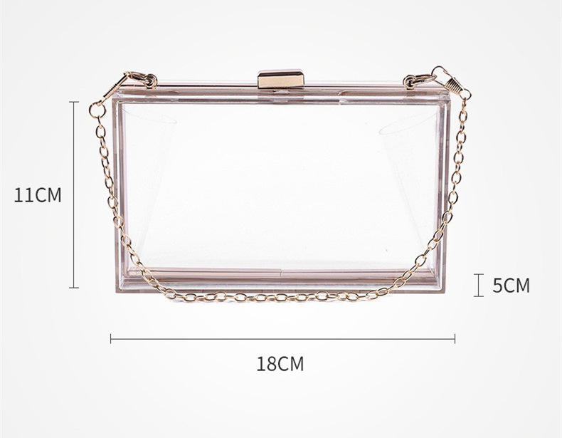 Title 1, Acrylic Womens Candy Color Transparent Box Bag...