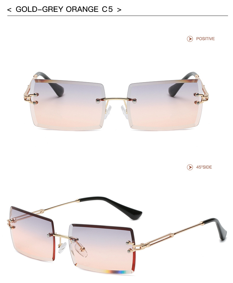 Title 17, New Fashion European And American Rimless Sungl...