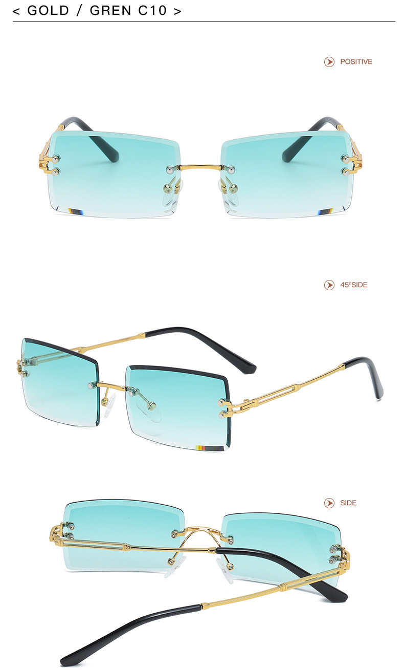 Title 24, New Fashion European And American Rimless Sungl...