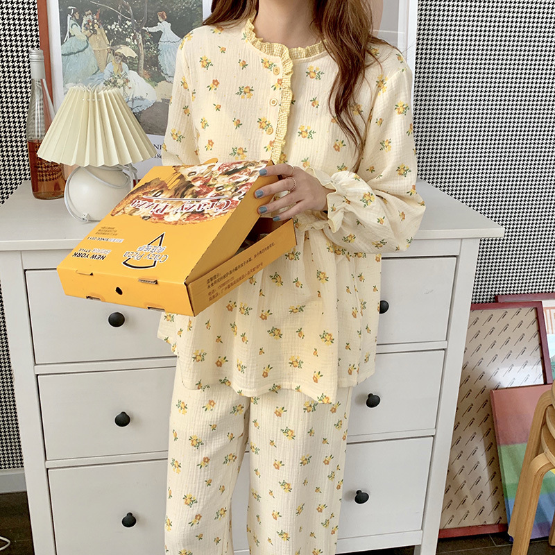 Title 10, Small Floral Babydoll Contrast Check Pajamas